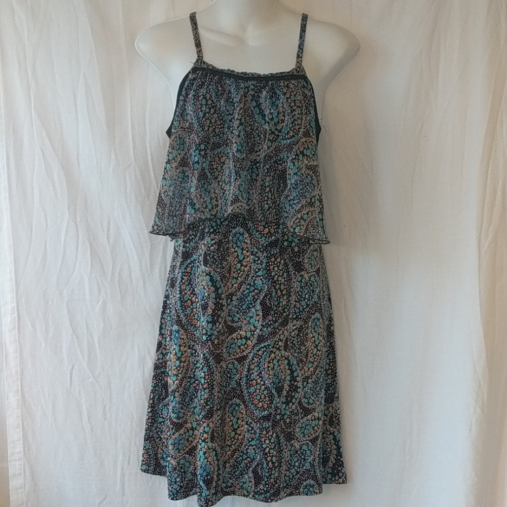 Chocolate floral with drop sleeves dress sz S - Picture 2 of 8